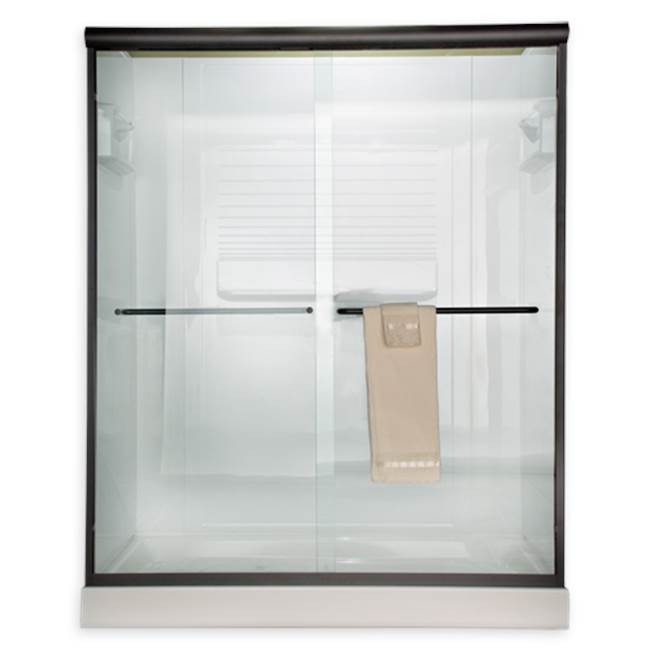 American Standard Euro 65-1/2-Inch Height Semi-Frameless Sliding Shower Door