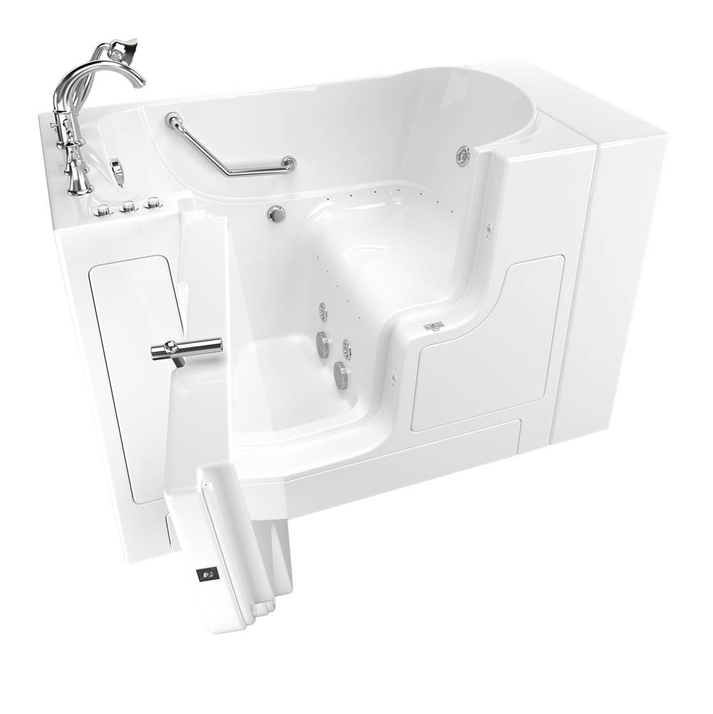 American Standard Gelcoat Value Series 30 x 52 -Inch Walk-in Tub With Combination Air Spa and Whirlpool Systems - Left-Hand Drain With Faucet
