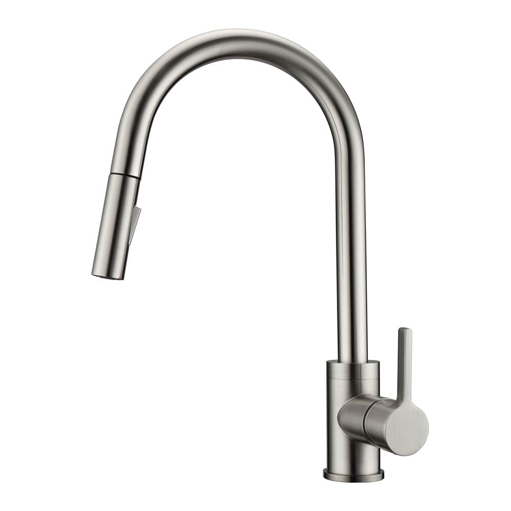 Barclay Fenton Kitchen Faucet,Pull-outSpray, Metal Lever Handles,BN