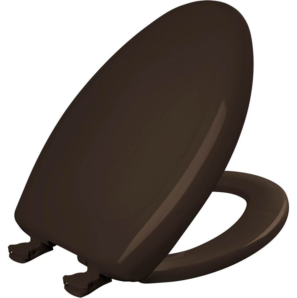 Bemis Elongated Plastic Toilet Seat with WhisperClose with EasyClean & Change Hinge and STA-TITE in Espresso Brown