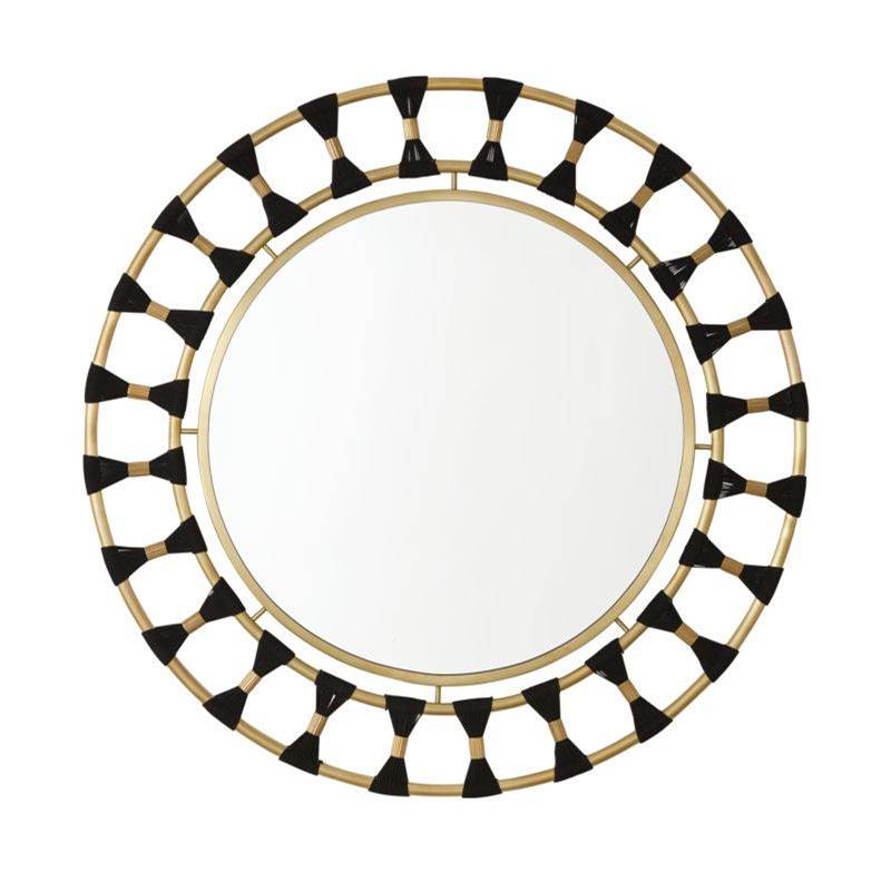 Capital Lighting Decorative Mirror in Black Rope and Patinaed Brass