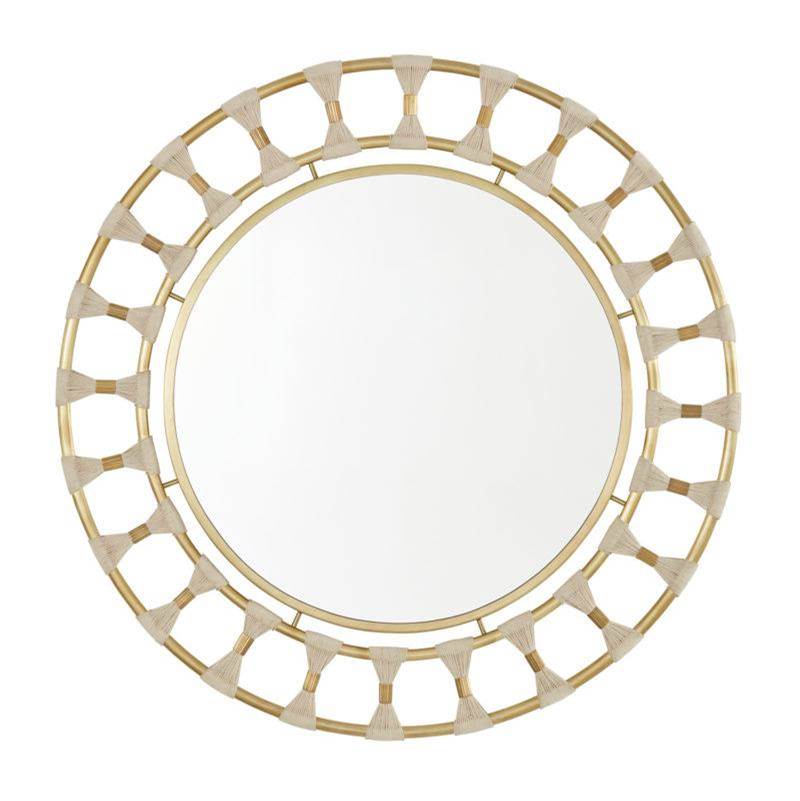 Capital Lighting Decorative Mirror in Bleached Natural Rope and Patinaed Brass