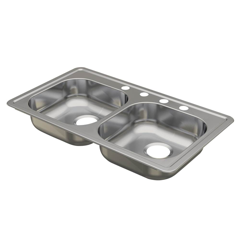 Compass Manufacturing ADA Stainless Steel Mobile Home Double Bowl Rear Drain