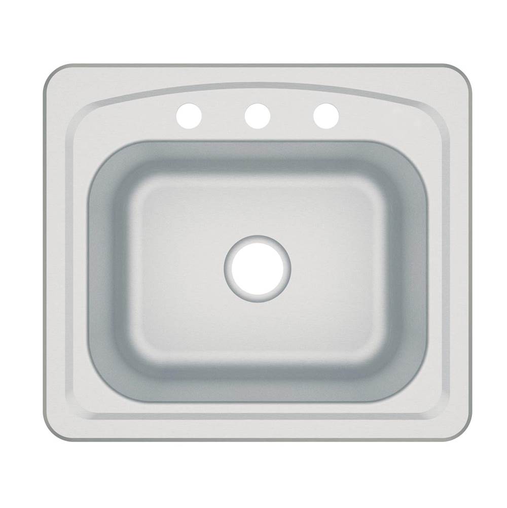 Compass Manufacturing Prestige 25X22X8.5 3 Hole Sink, Single Bowl Boxed, Includes 1 - 482-7052 Sink, 1 - 992-6324 Carton