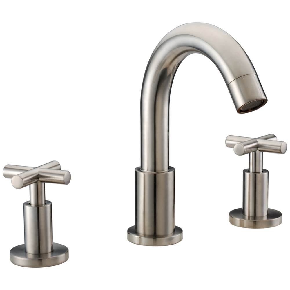 Dawn Dawn® 3-hole widespread lavatory faucet with cross handles for 8'' centers, Brushed Nickel