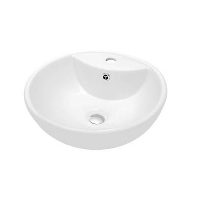 Dawn Dawn® Vessel Above-Counter Round Ceramic Art Basin with Single Hole for Faucet and Overflow