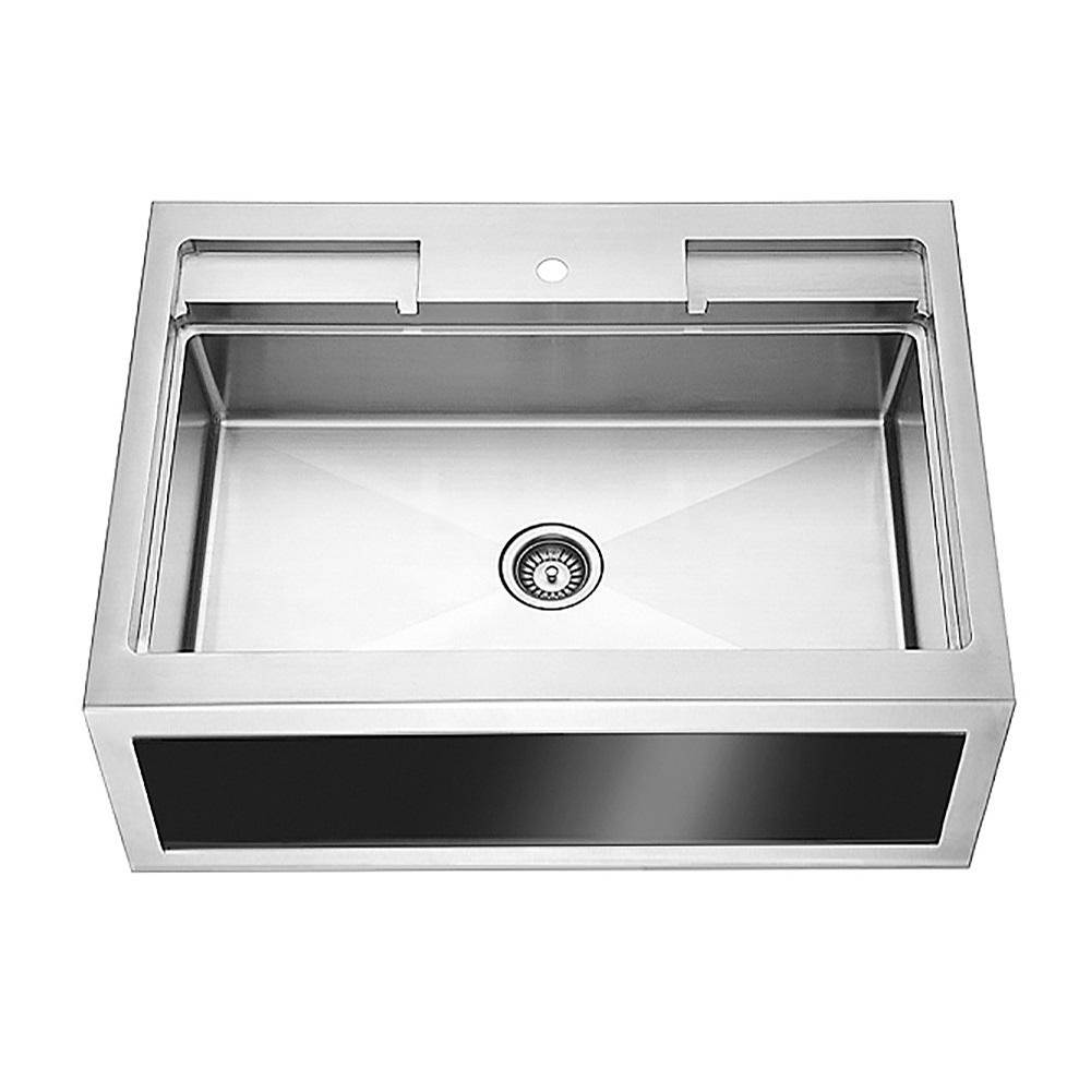Dawn Apron Front Sink/Straight(with black glass panel decorated), 18G: 36''L x 26''W x 10''D(outside)