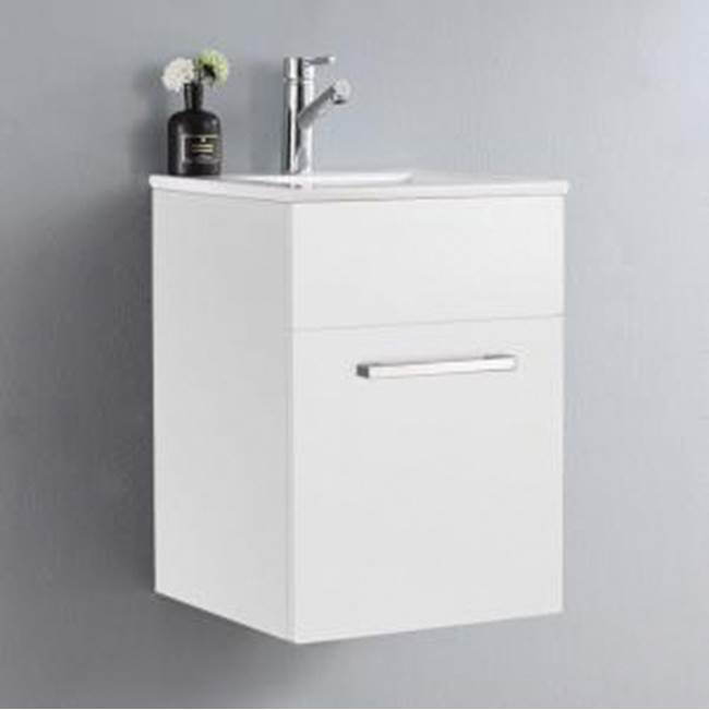 Dawn Quin Vanity Set includes AAQC161622-01 Cabinet, AOVS161607-01 Sink Top  and AFM140122 Mirror, Pure White