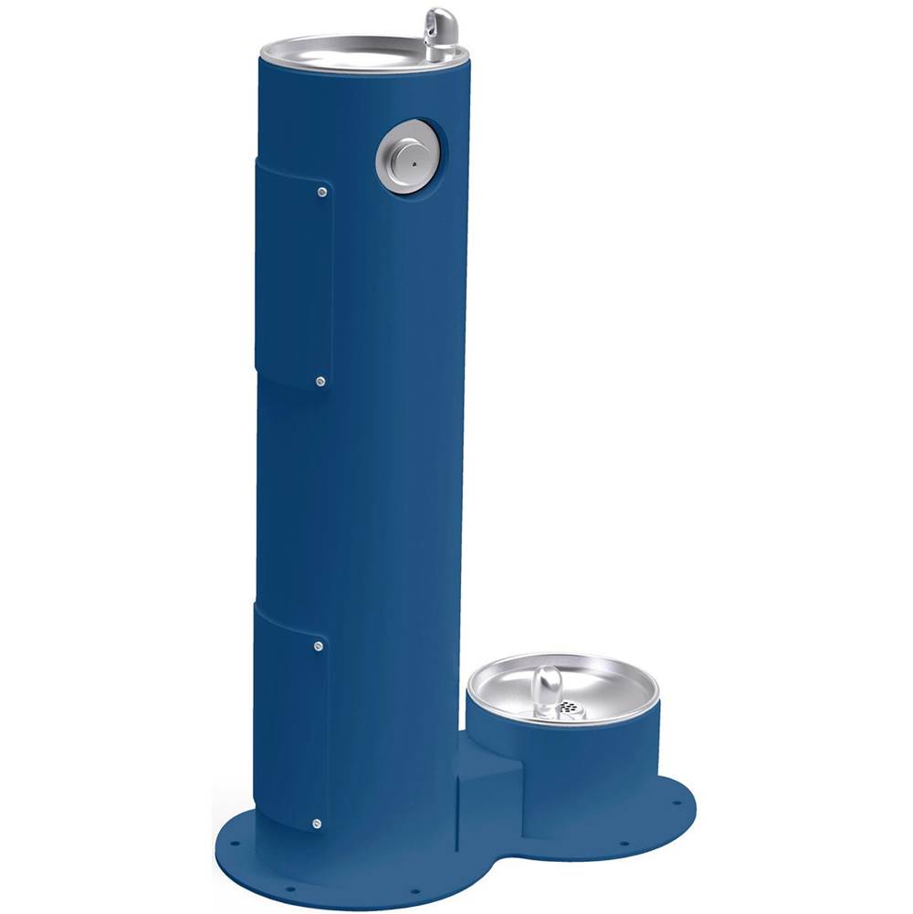 Elkay Outdoor Fountain Pedestal with Pet Station Non-Filtered, Non-Refrigerated Blue