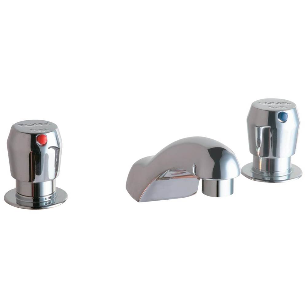 Elkay 8'' Centerset with Concealed Deck Metered Lavatory Faucet with Cast Fixed Spout Push Button Handles Chrome