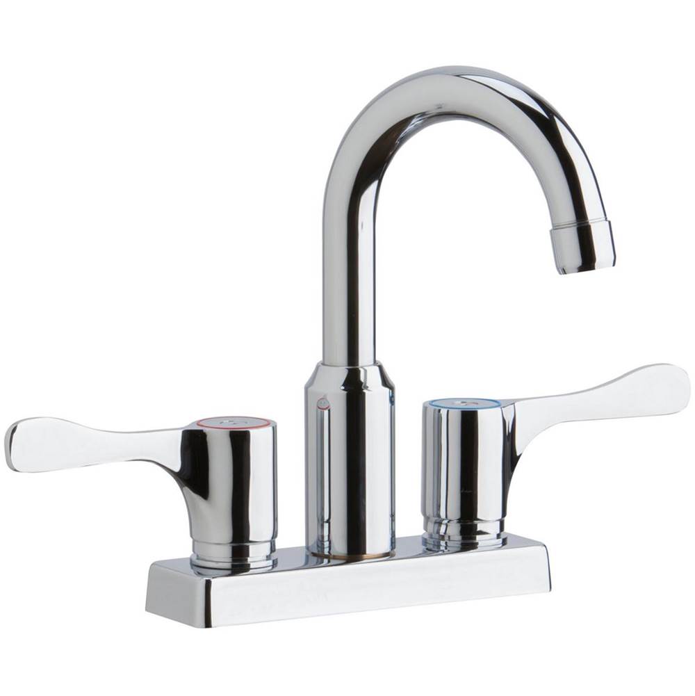 Elkay 4'' Centerset Exposed Deck Mount Faucet with Arc Spout and 4'' Lever Handles