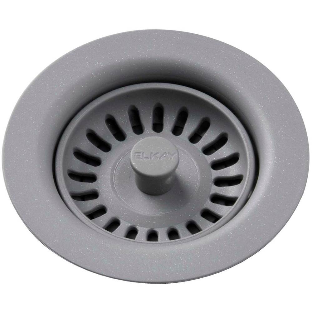 Elkay Polymer Drain Fitting with Removable Basket Strainer and Rubber Stopper Greystone