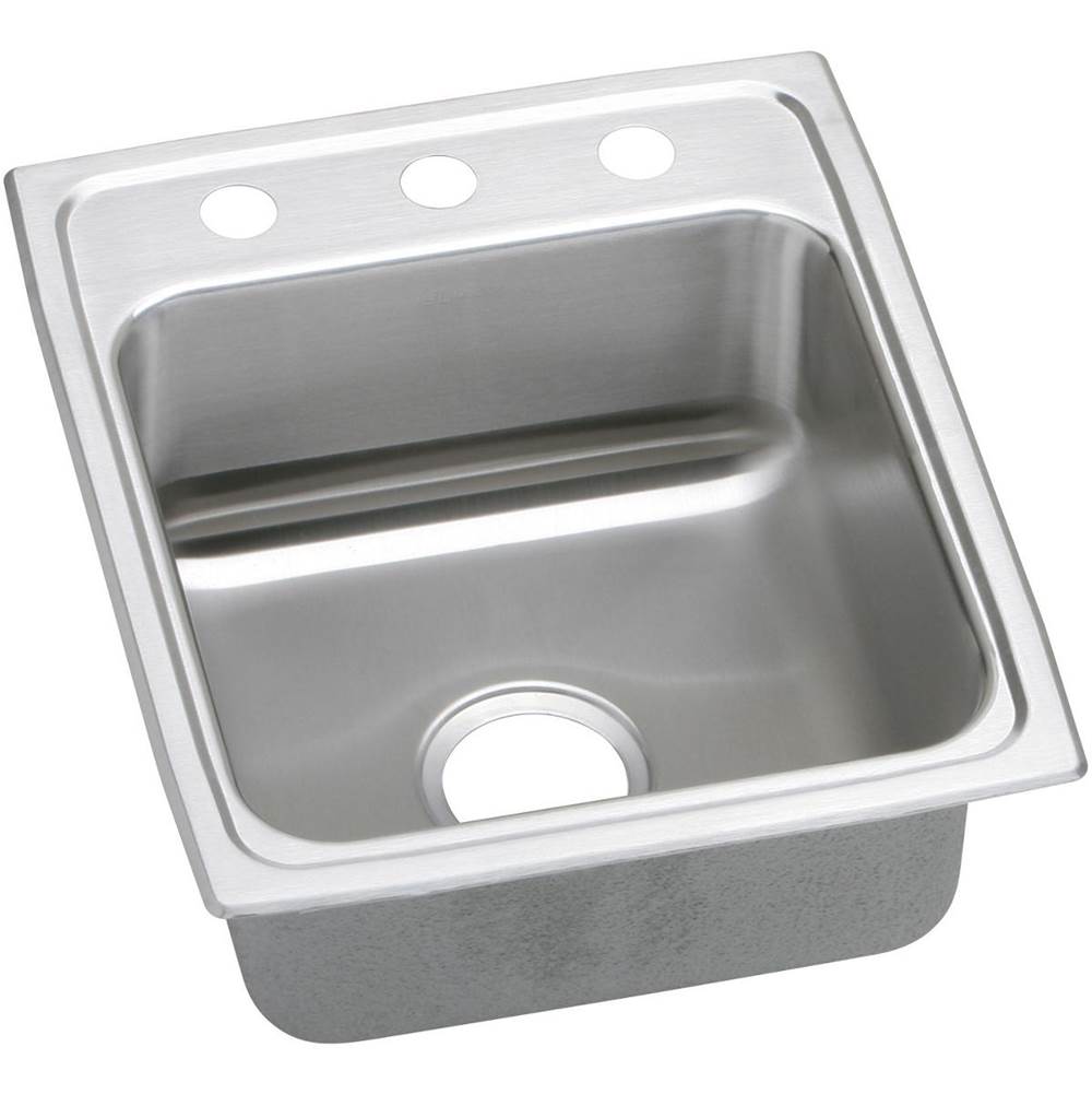 Elkay Lustertone Classic Stainless Steel 15'' x 22'' x 5-1/2'', 2-Hole Single Bowl Drop-in ADA Sink with Quick-clip