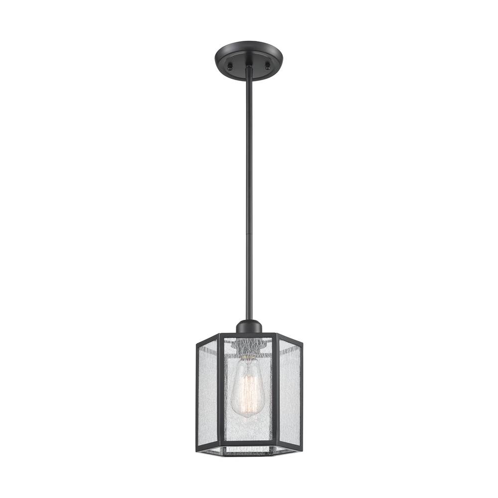 Elk Lighting Spencer 1-Light Mini Pendant in Oil Rubbed Bronze With Translucent Organza Pvc Shade