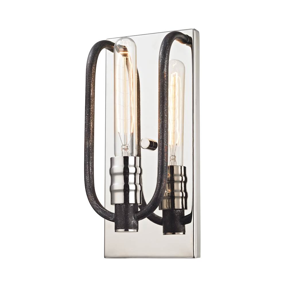 Elk Lighting Continuum 1-Light Sconce in Polished Nickel and Silvered Graphite