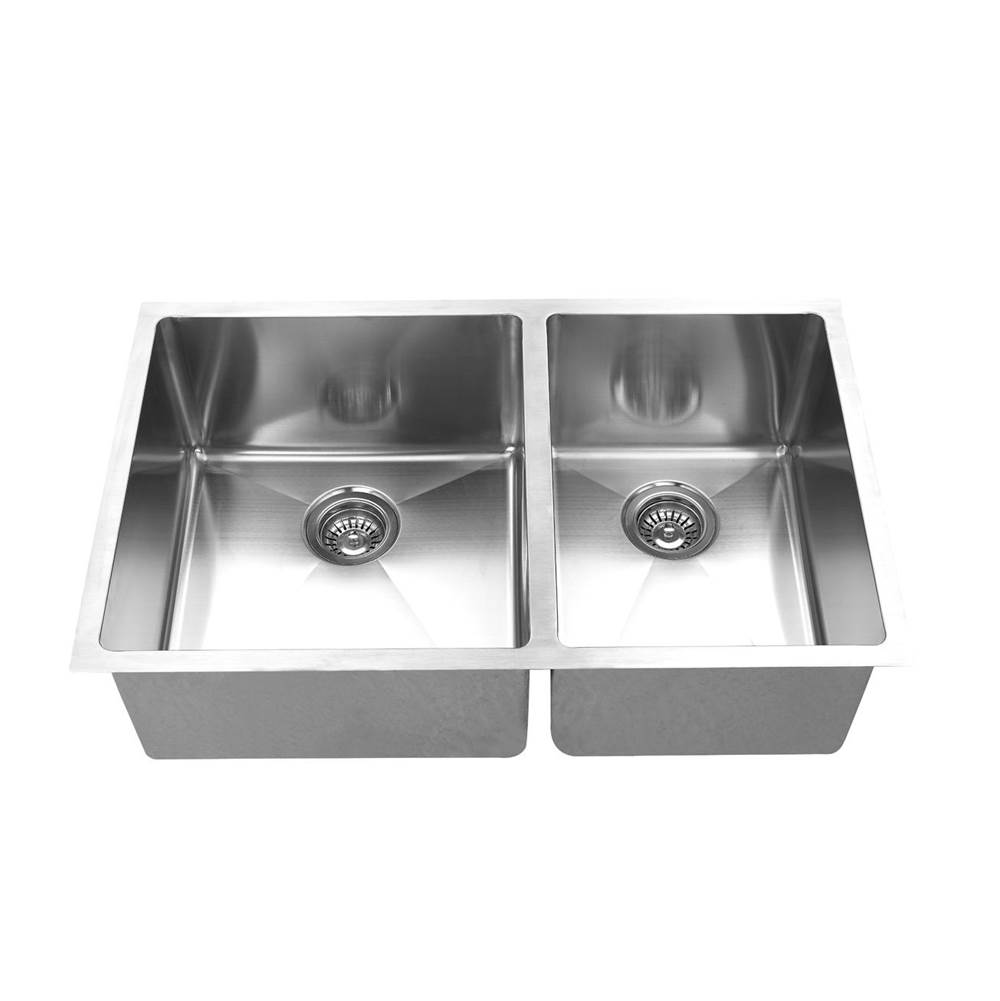 Empire Industries 10 MM RADIUS 33X19 DOUBLE BOWL WITH GRID AND STRAINER