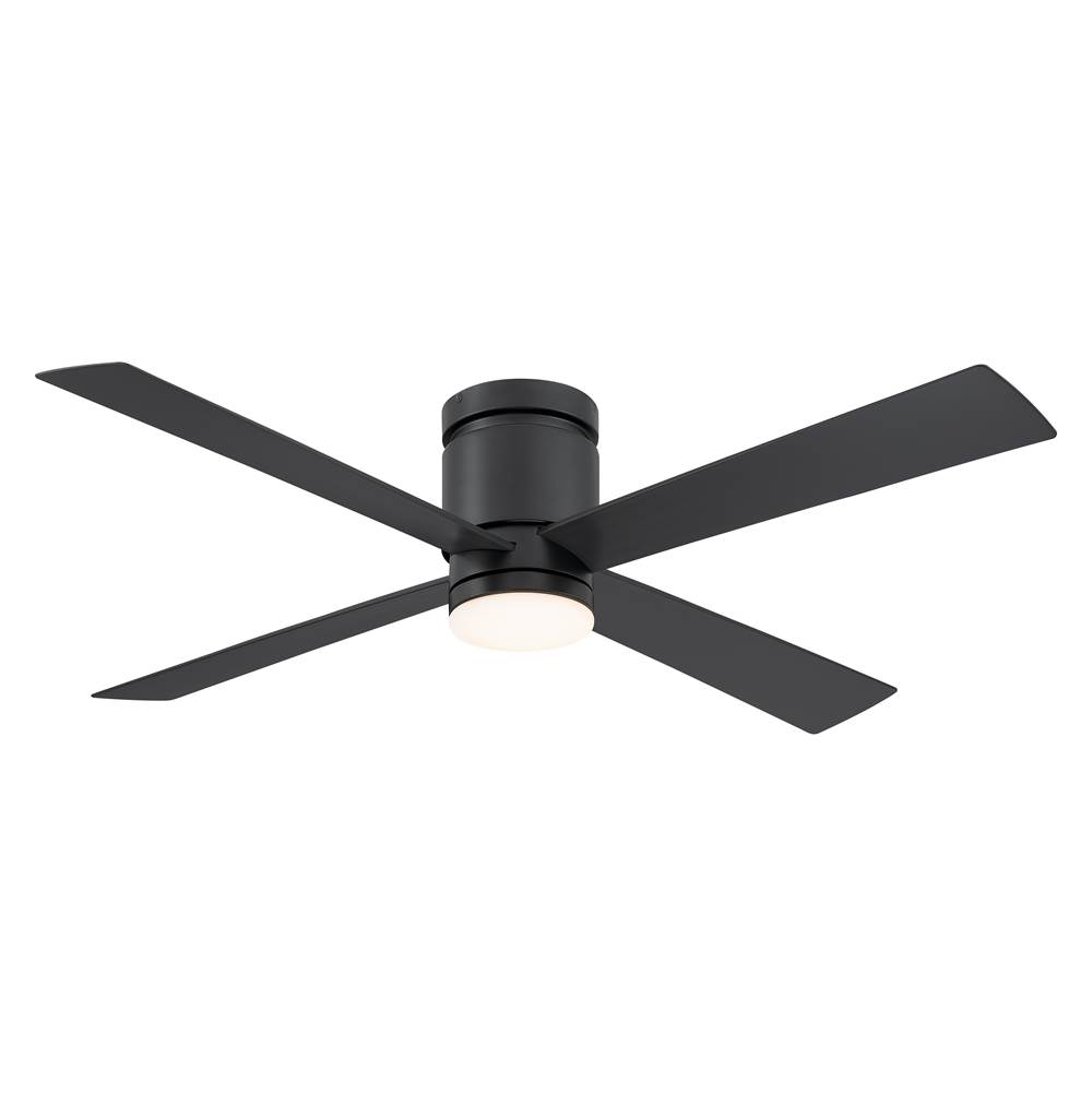 Fanimation Kwartet 52 inch Indoor/Outdoor Ceiling Fan with Black Blades and LED Light Kit - Black