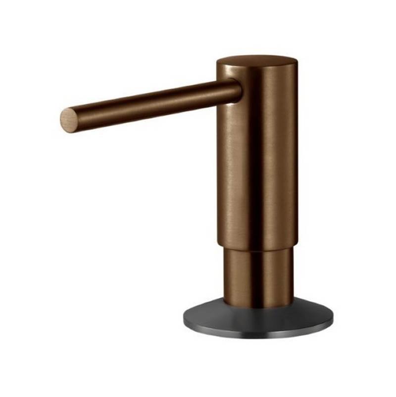 Hamat Soap Dispenser with Pump and Bottle in Antique Copper  and Matte Black