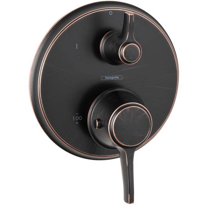 Hansgrohe Ecostat Classic Thermostatic Trim with Volume Control, Round in Rubbed Bronze