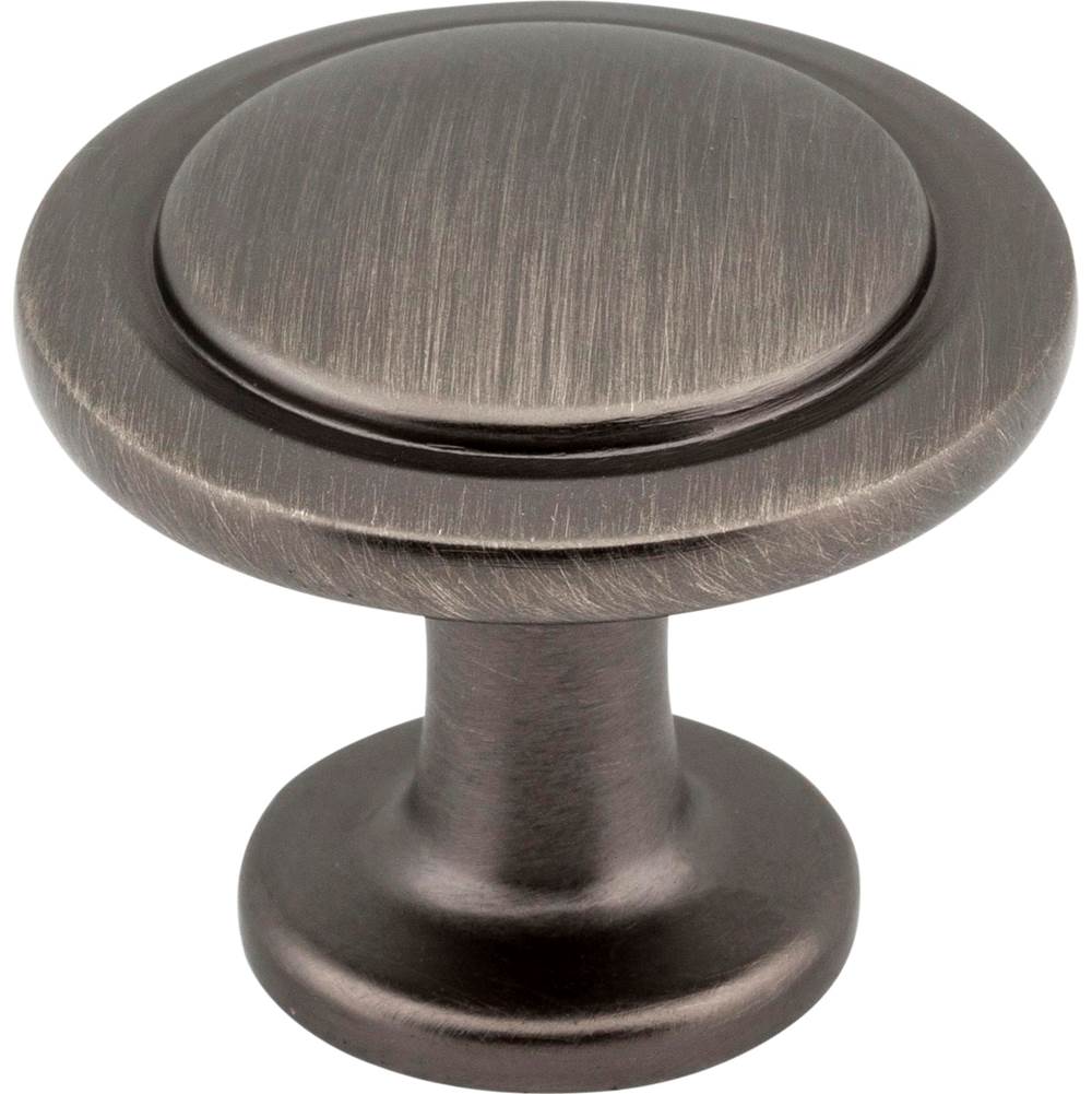 Hardware Resources 1-1/4'' Diameter Brushed Pewter Round Button Gatsby Cabinet Knob