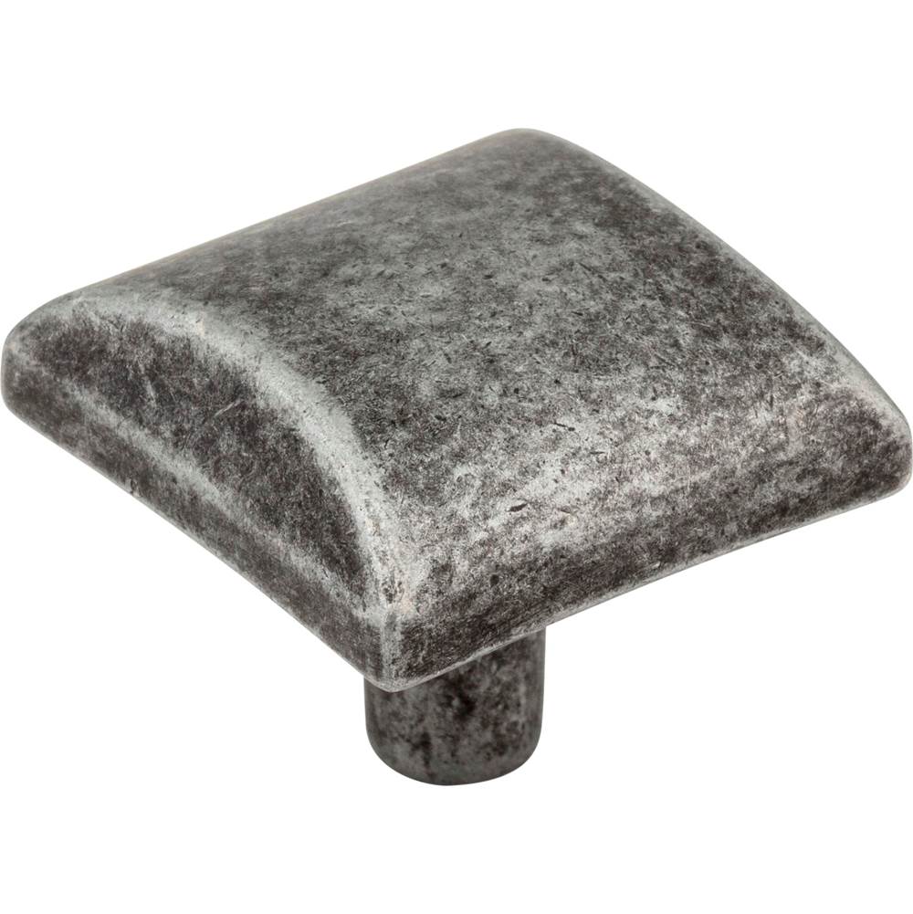 Hardware Resources 1-1/8'' Overall Length Distressed Antique Silver Square Glendale Cabinet Knob