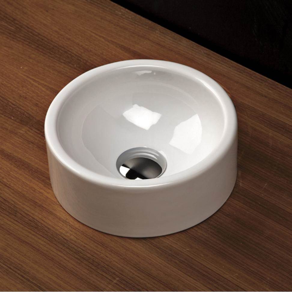 Lacava Vessel porcelain Bathroom Sink without an overflow. Glazed exterior.10 5/8''DIAM, 5''H