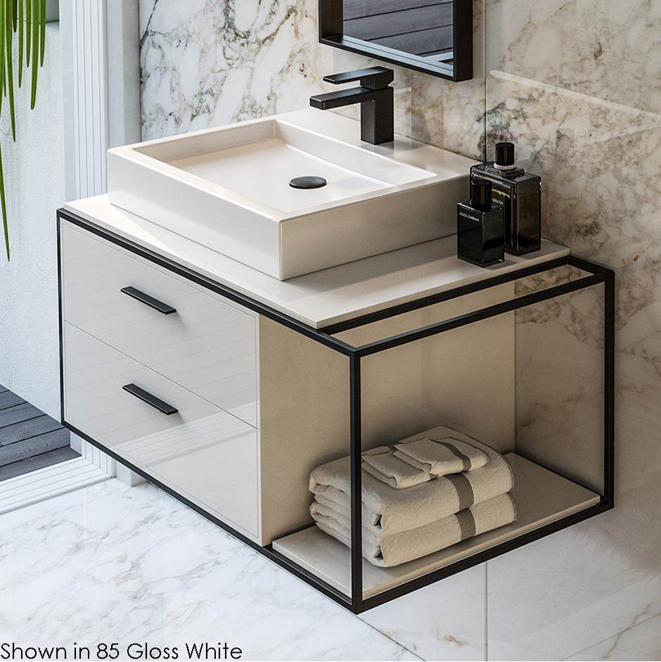 Lacava Cabinet of wall-mount under-counter vanity LIN-VS-36L  with sink on the left