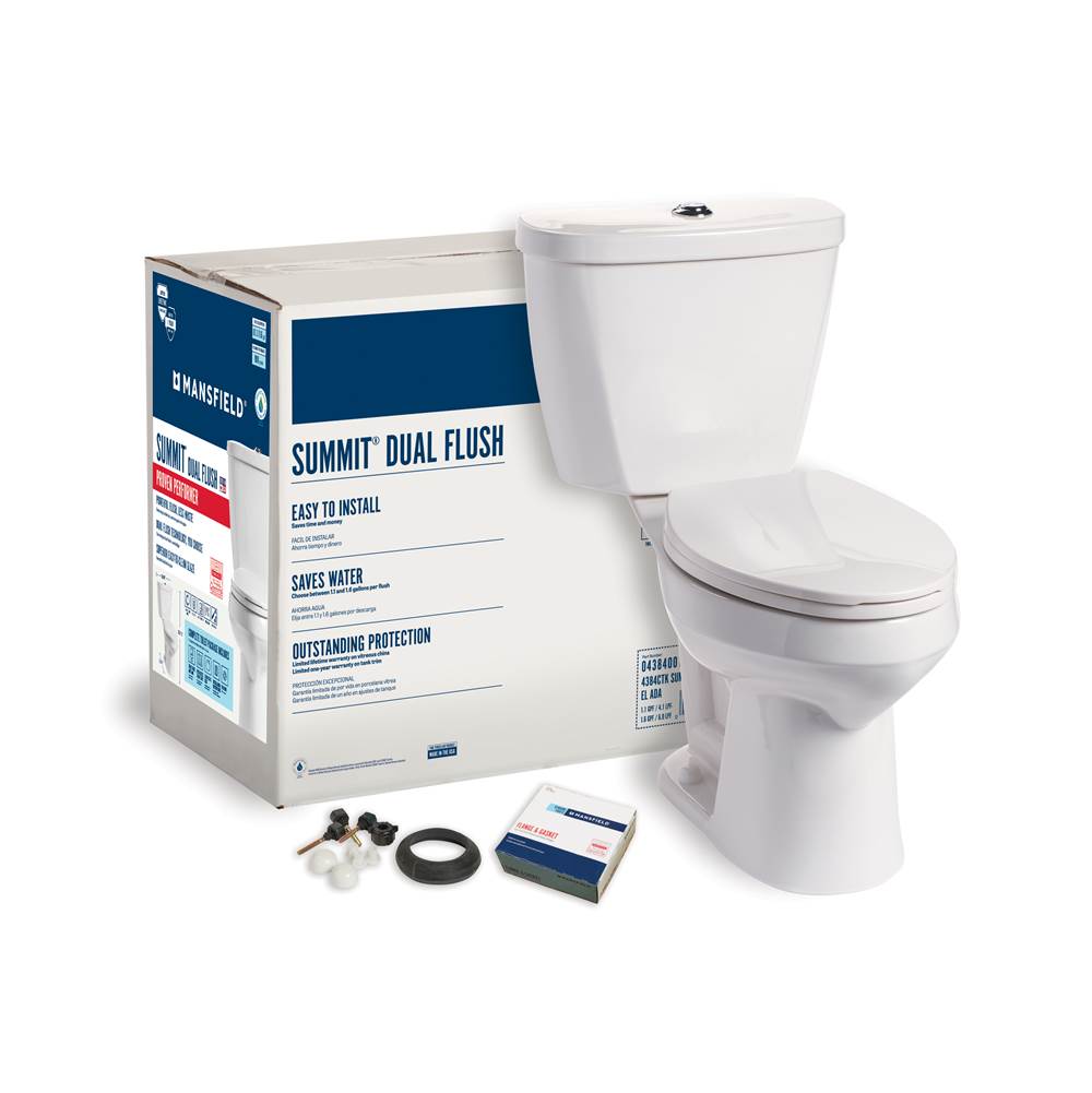 Mansfield Plumbing Summit Dual Flush Elongated SmartHeight Complete Toilet Kit