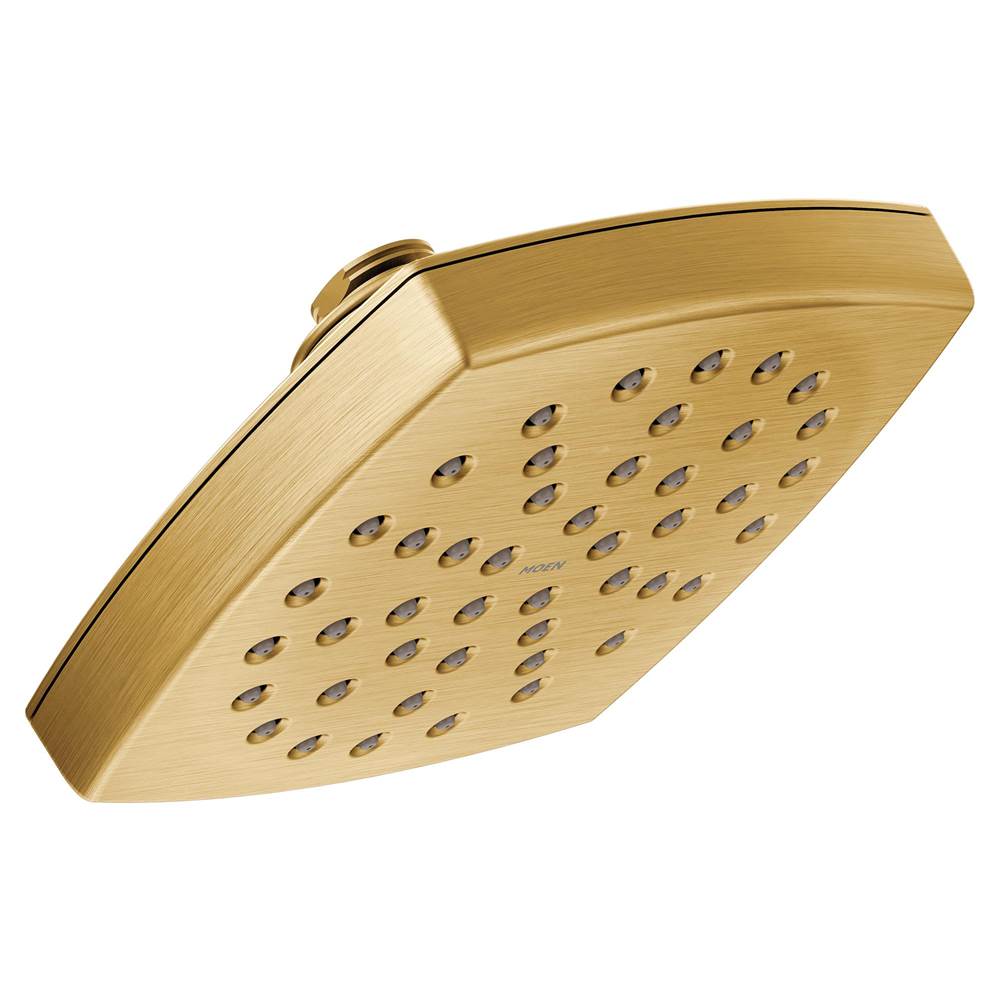 Moen Voss 6'' Single-Function Rainshower Showerhead with Immersion Technology, Brushed Gold