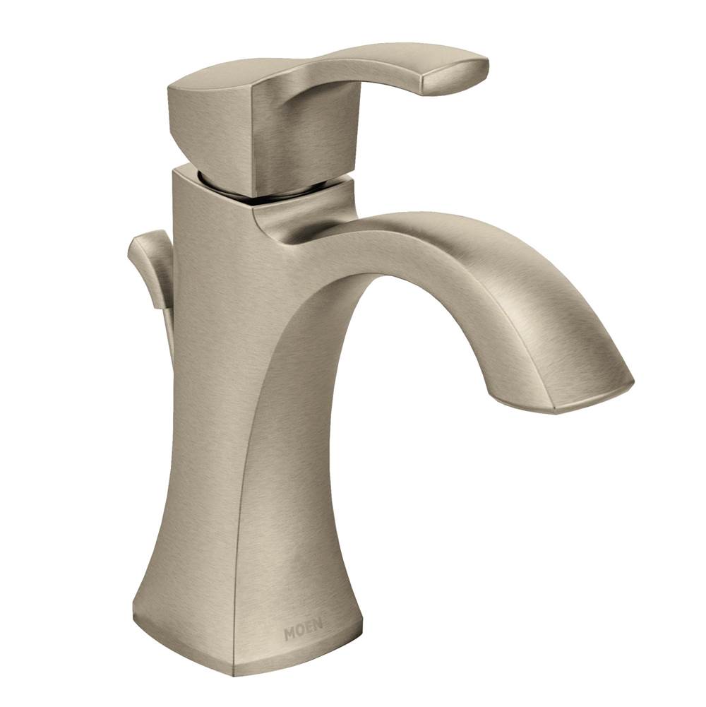 Moen Voss One-Handle High-Arc Bathroom Faucet with Drain Assembly, Brushed Nickel