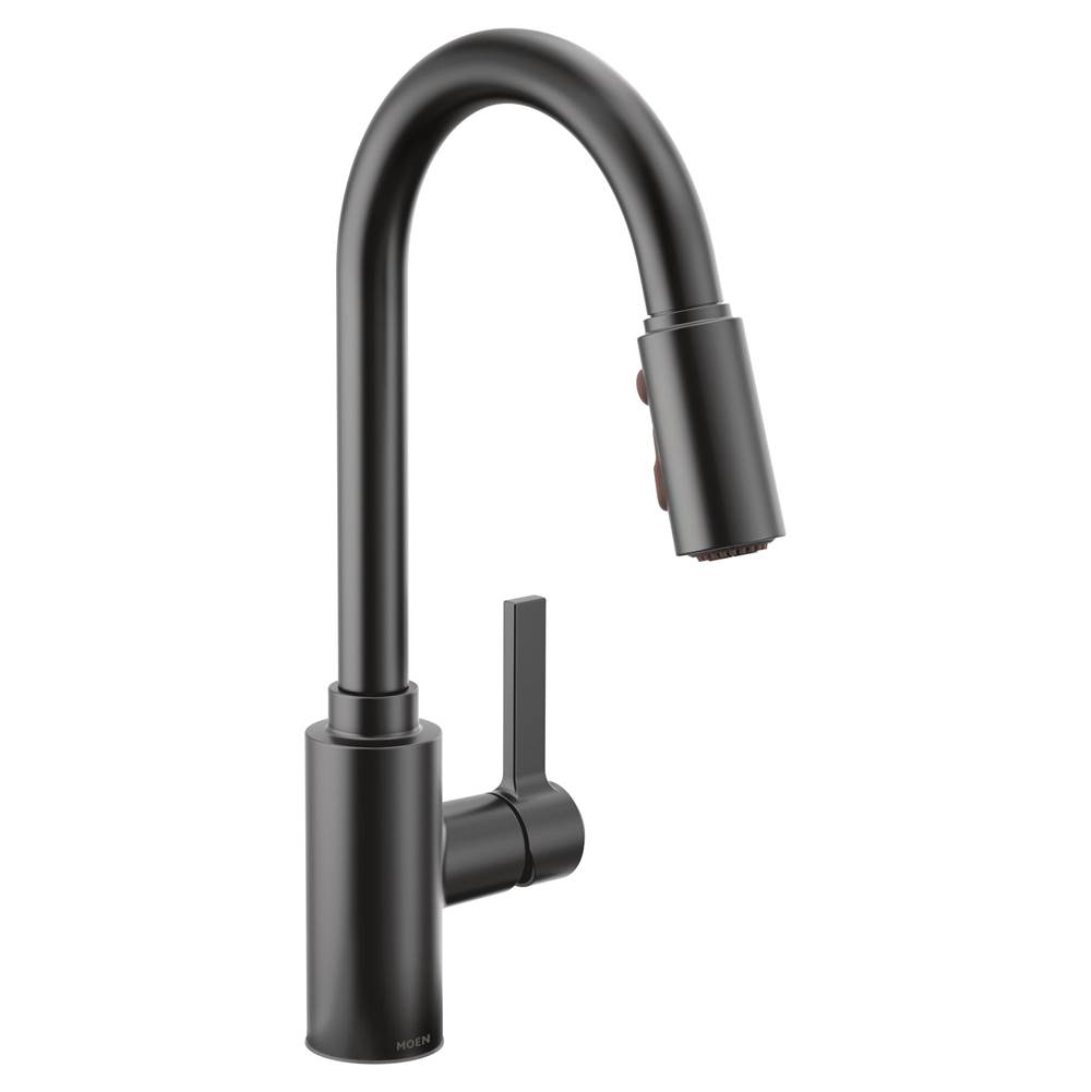 Moen Genta LX Single-Handle Pull-Down Sprayer Modern Kitchen Faucet with Reflex and Power Boost, Matte Black