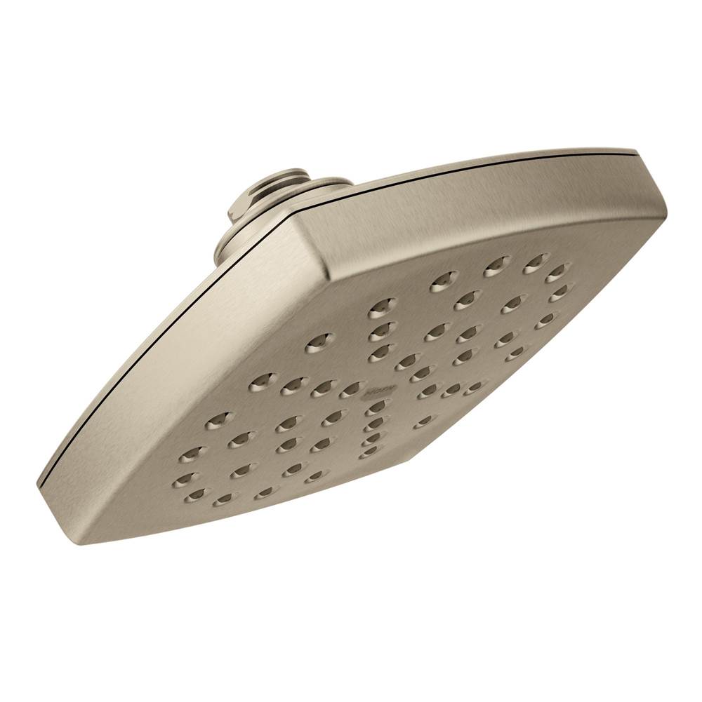 Moen Voss 6'' Single-Function Rainshower Showerhead with Immersion Technology at 2.5 GPM Flow Rate, Brushed Nickel
