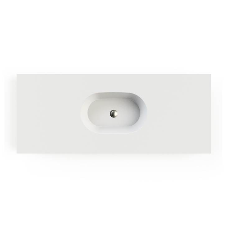 MTI Baths Leona 1 Sculpturestone Counter Sink Single Bowl Up To 80''- Gloss White