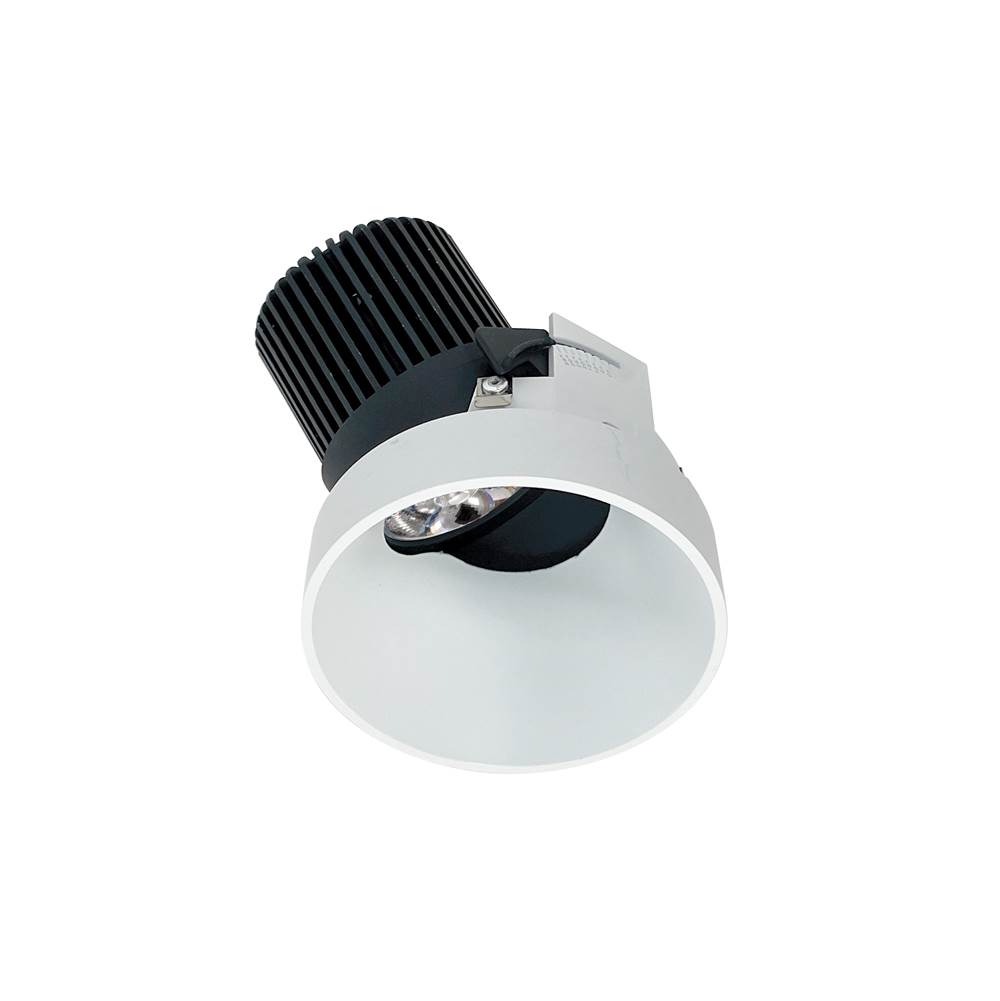 Nora Lighting 4'' Iolite LED Round Trimless Adjustable Slot, 10-Degree Optic, 850lm / 12W, 3000K, Matte Powder White