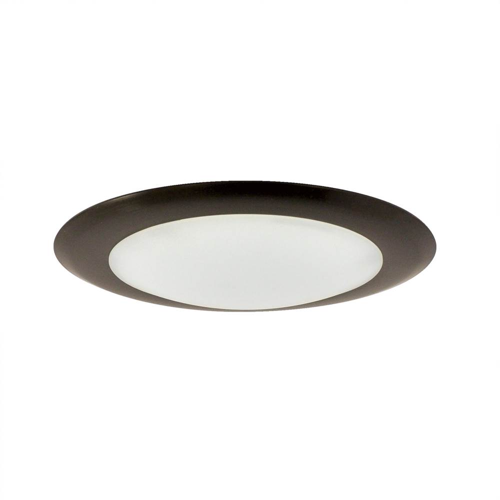 Nora Lighting 6'' AC Opal Title 24 Surface Mounted LED, 1100lm, 16.5W, 3000K, 120V Triac/ELV Dimming, Bronze