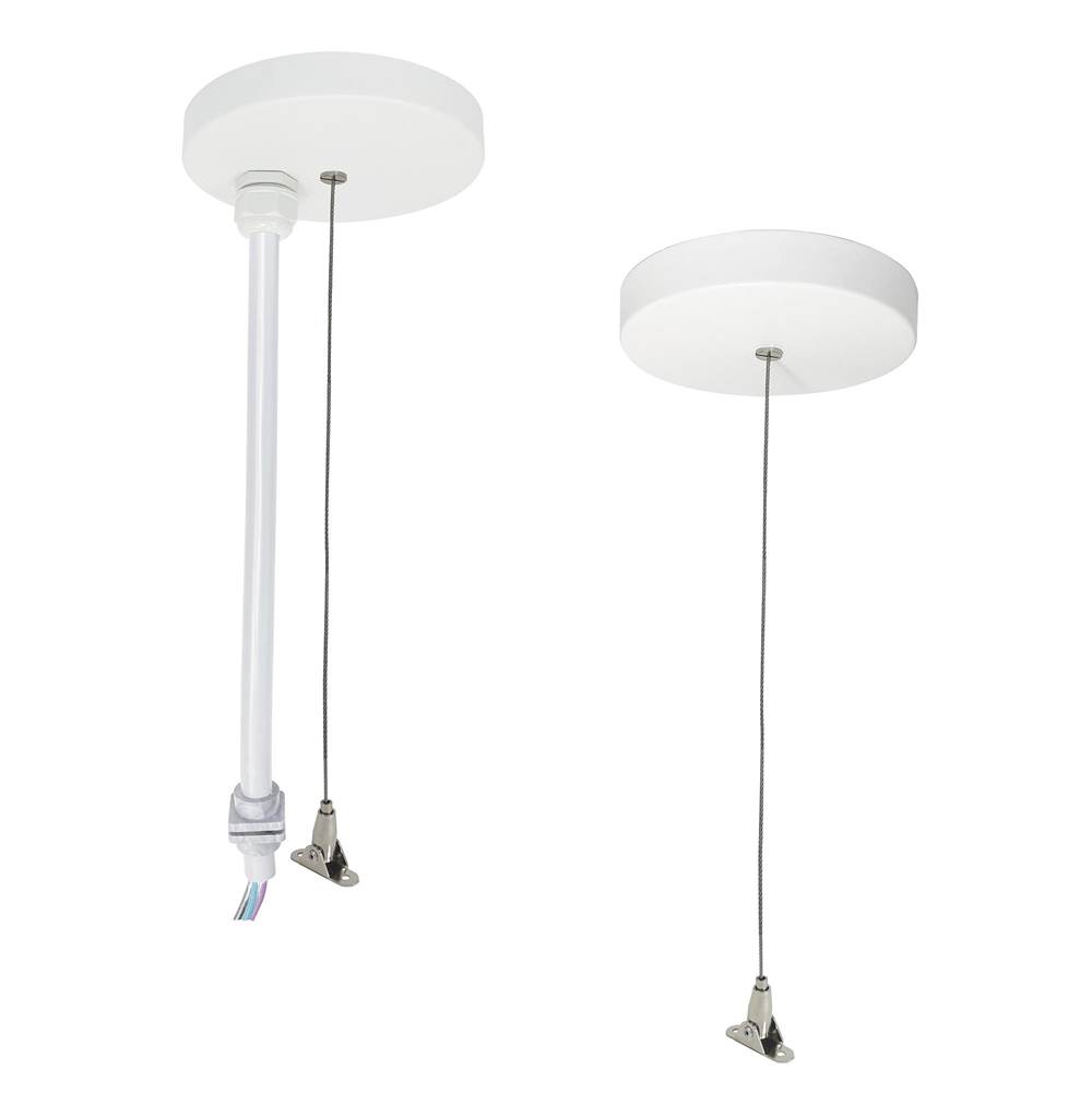Nora Lighting 20'' Pendant Power and Aircraft Mounting Kit for NLUD Series, White finish