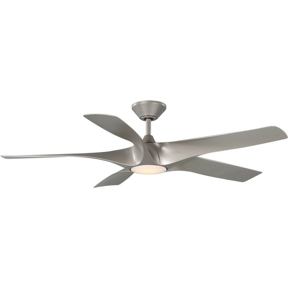 Progress Lighting Vernal Collection 60'' Five-Blade Silver LED Wifi Transitional Indoor/Outdoor Smart DC Ceiling Fan