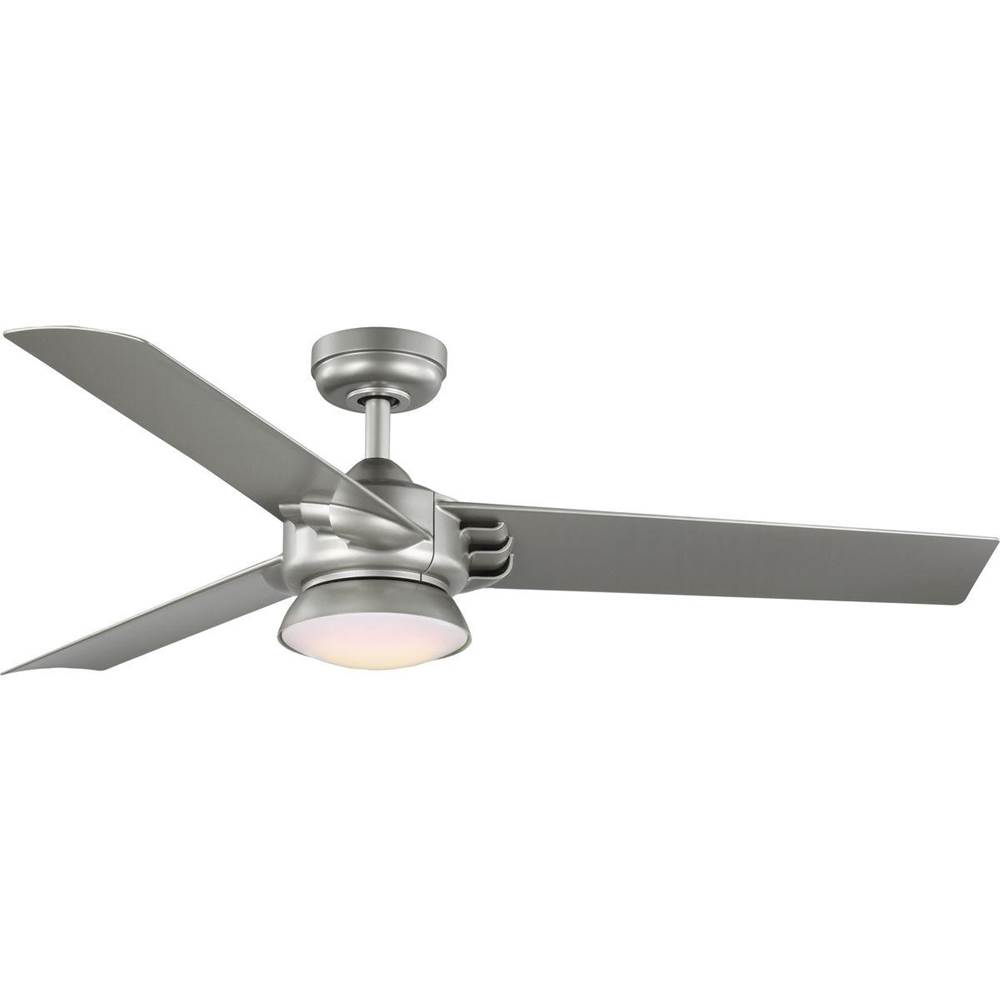 Progress Lighting Edwidge Collection 3-Blade Painted Nickel 52-Inch DC Motor LED Contemporary Ceiling Fan
