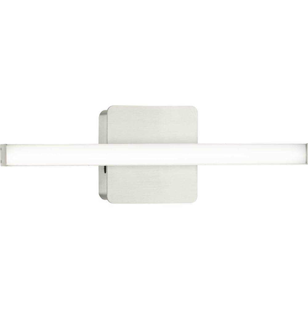 Progress Lighting Phase 4 Collection 16 in. Brushed Nickel Small Modern Integrated 3CCT Integrated LED Linear Vanity Light