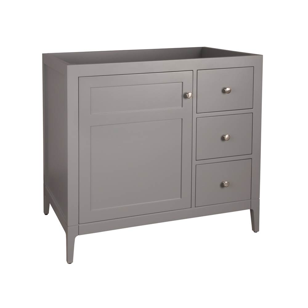 Ronbow 36'' Briella  Bathroom Vanity Cabinet Base with Tapered Leg in Empire Gray - Door on Left