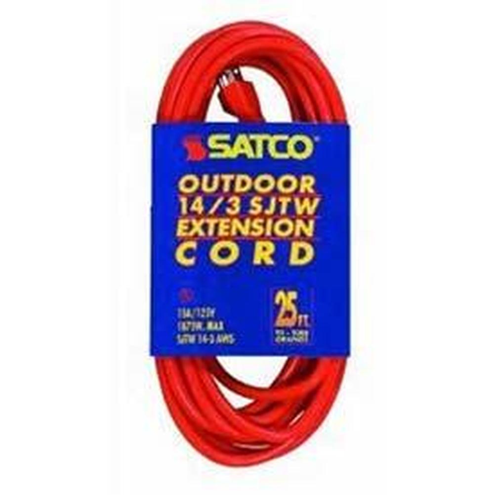 Satco 50 ft 14-3 Sjtw Orange Cords