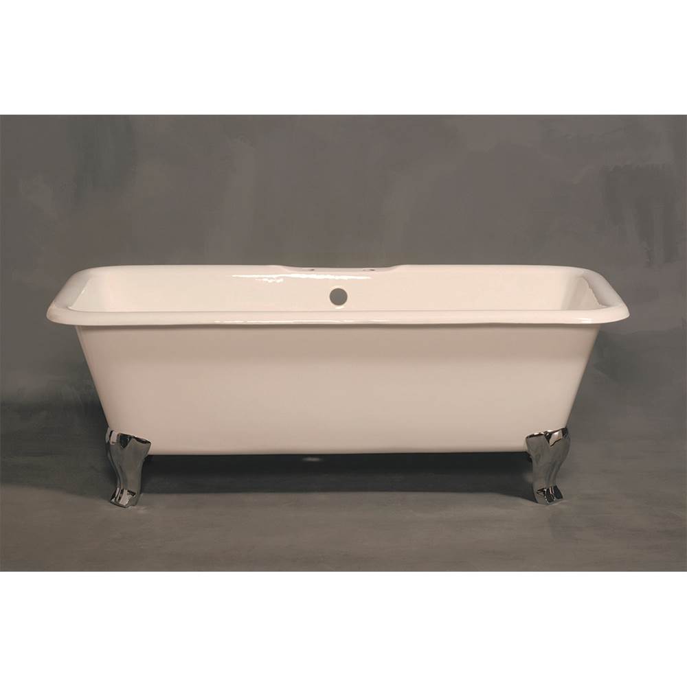 Strom Living The Lewis 5 1/2'' Cast Iron Rectangular Tub On Deco Style Legs With 7'' Center To Center Deck Mount Faucet Holes