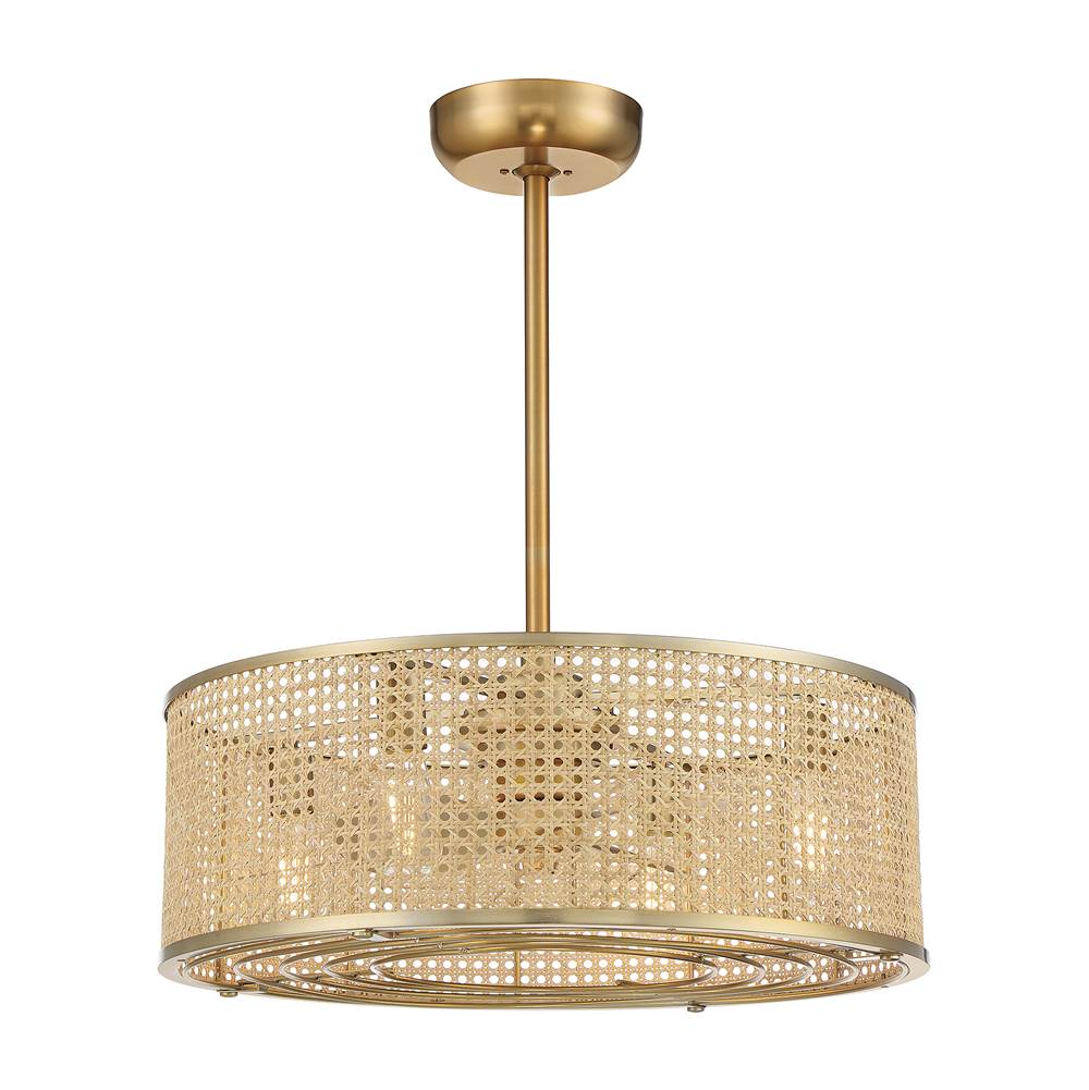 Savoy House Astoria 4-Light Fan D'Lier in Warm Brass