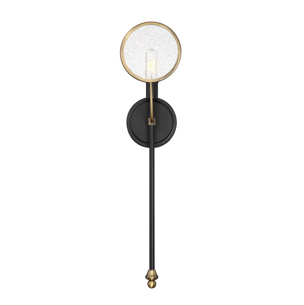 Savoy House Oberyn 1-Light Wall Sconce in Vintage Black with Warm Brass