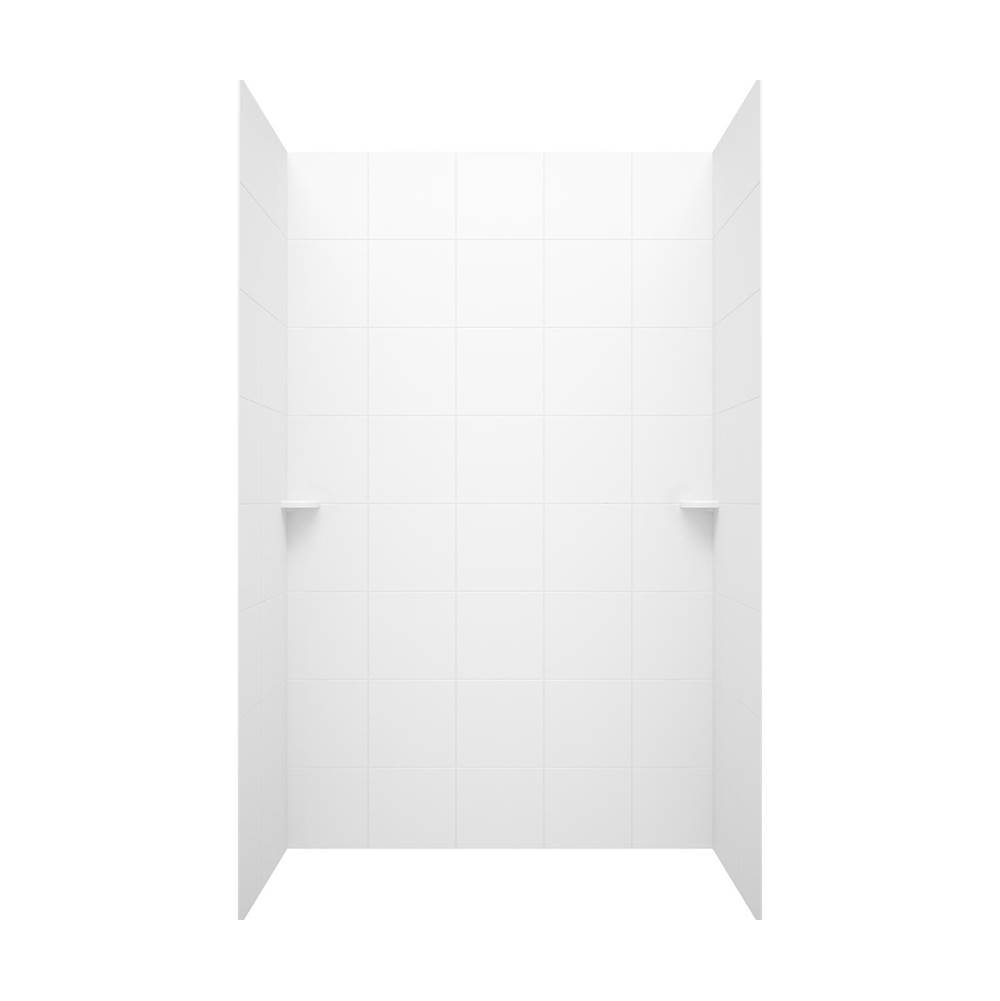 Swan SQMK72-3662 36 x 62 x 72 Swanstone Square Tile Glue up Tub Wall Kit in White