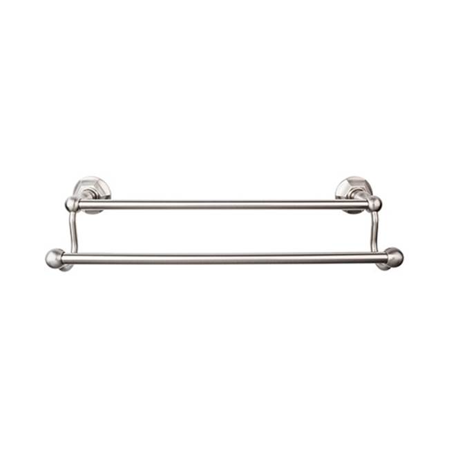 Top Knobs Edwardian Bath Towel Bar 24 Inch Double - Hex Backplate Brushed Satin Nickel