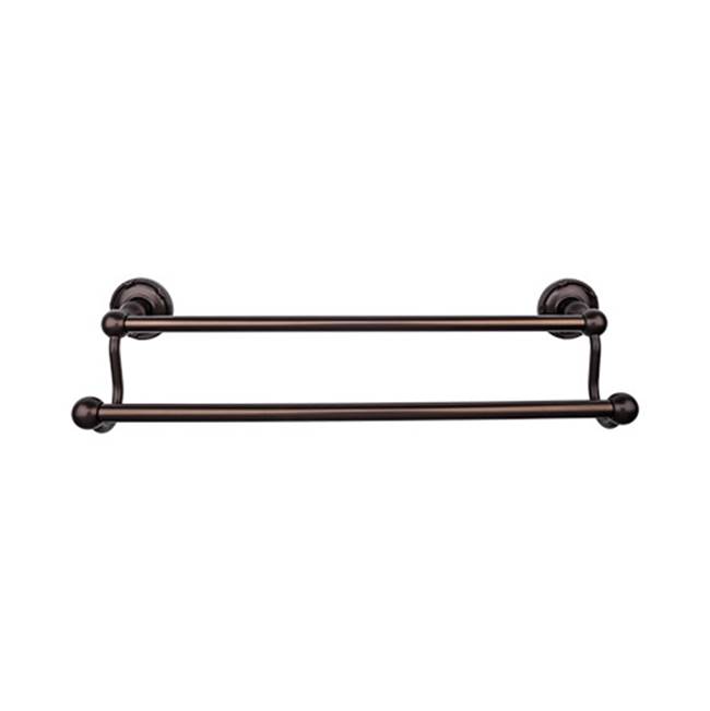 Top Knobs Edwardian Bath Towel Bar 24 Inch Double - Ribbon Bplate Oil Rubbed Bronze