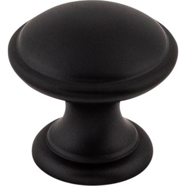 Top Knobs Rounded Knob 1 1/4 Inch Flat Black