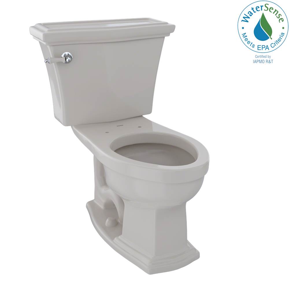 TOTO Toto® Eco Clayton® Two-Piece Elongated 1.28 Gpf Universal Height Toilet, Sedona Beige